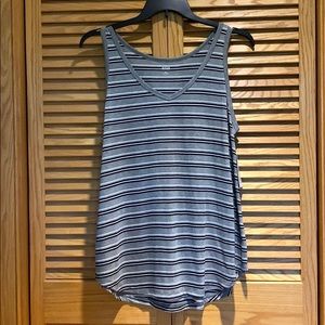 Striped gray, black and white tank top - NWT